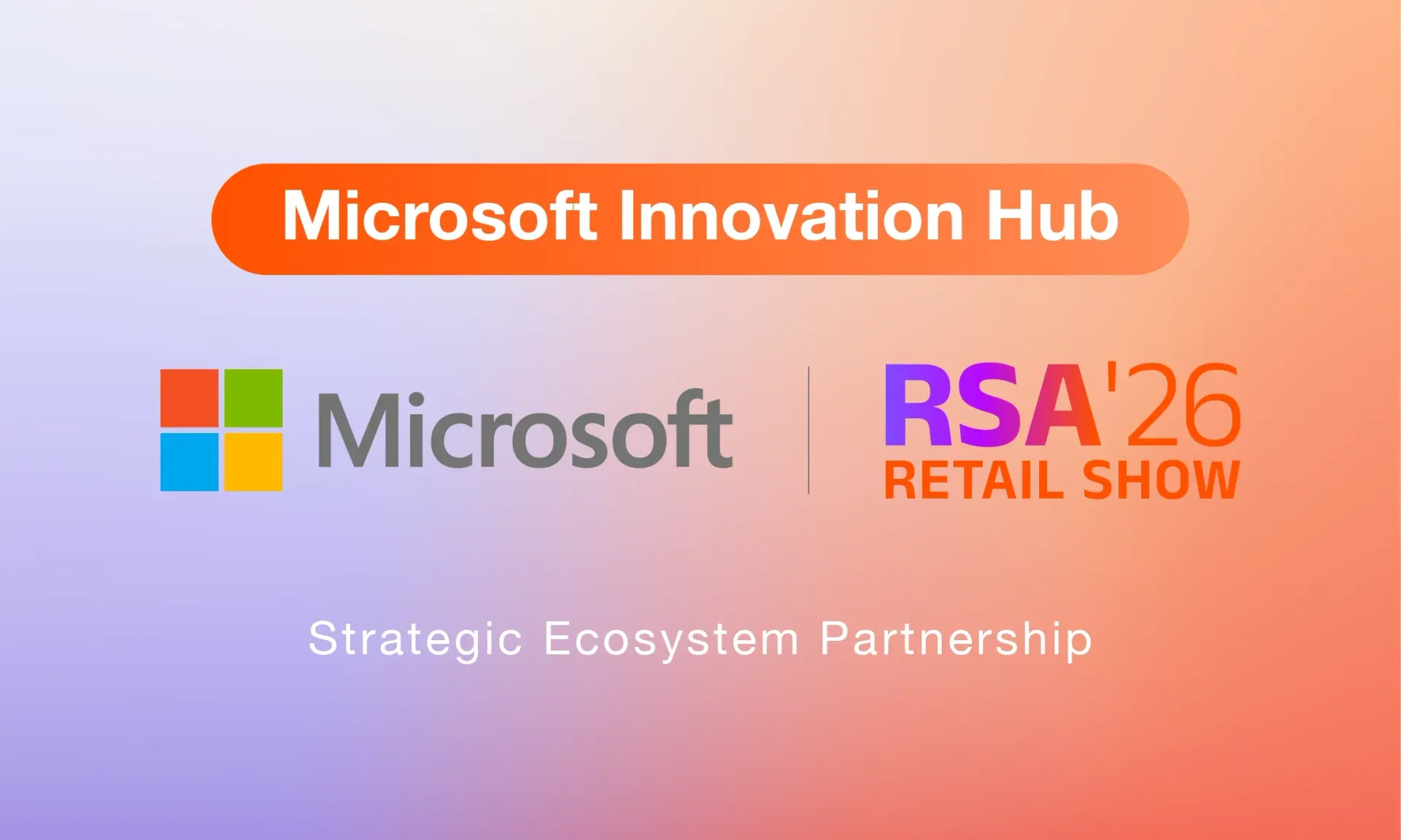 Microsoft Innovation Hub banner with Microsoft and Retail Show Australia logos on a dark orange background