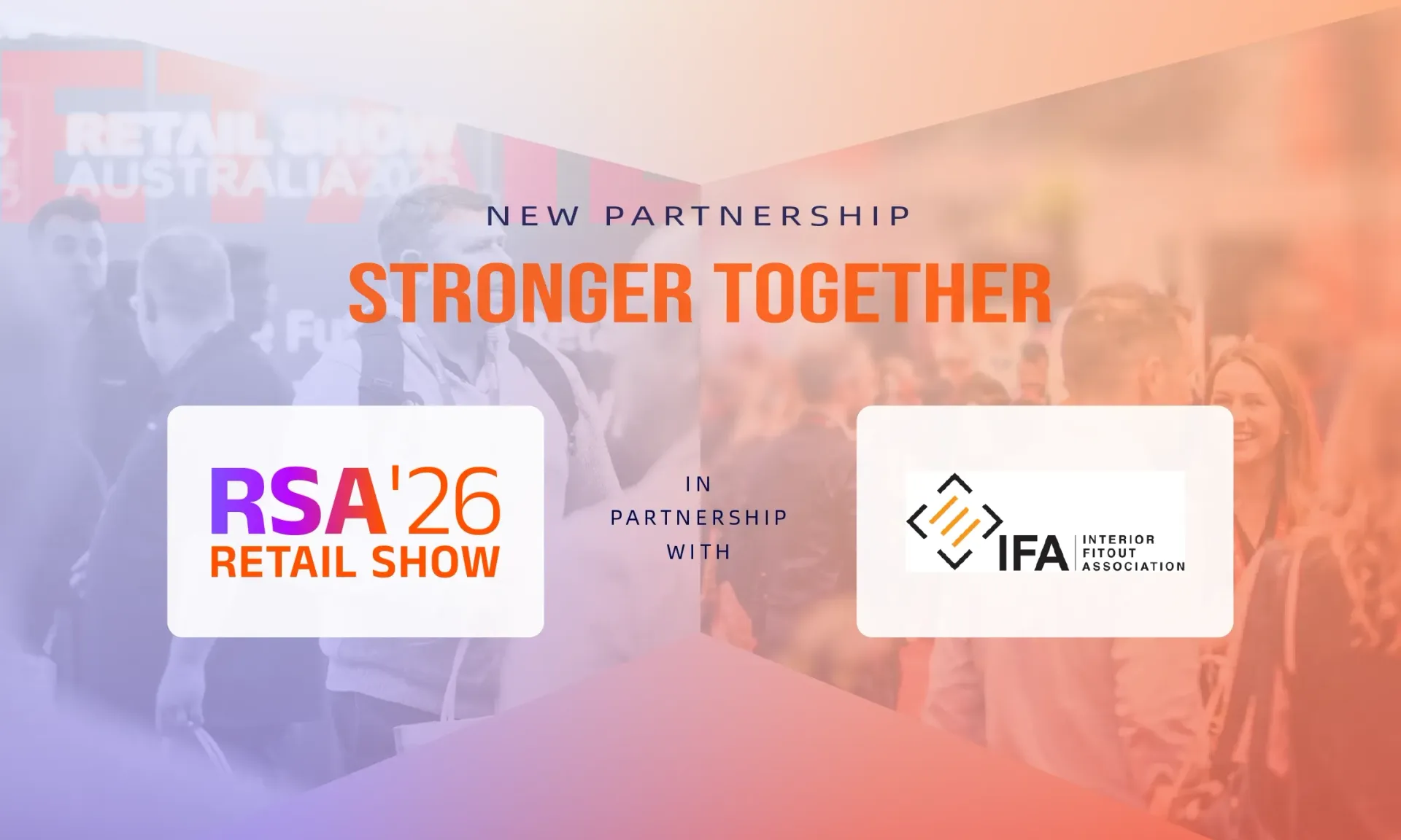 New Farm Ship event poster with orange overlay, crowd photo, and Stronger Together headline