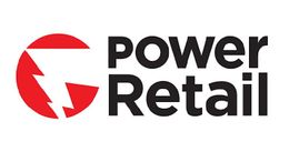Power Retail logo with red circular icon and black text on white background