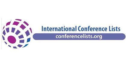Logo for International Conference Lists with purple circular icon and conferencelists.org text on white background