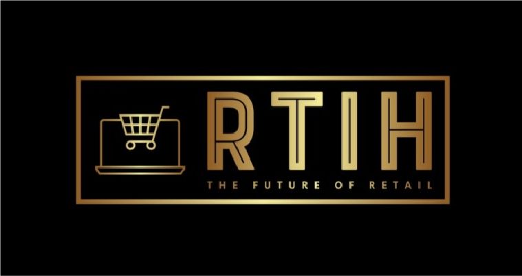 Gold RTIH logo with a shopping cart icon and the tagline “The Future of Retail” on a black background