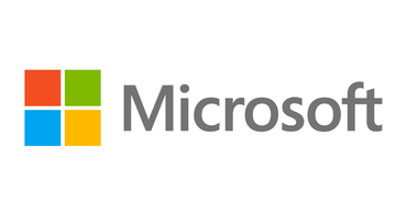 Microsoft logo with four colored squares and gray wordmark