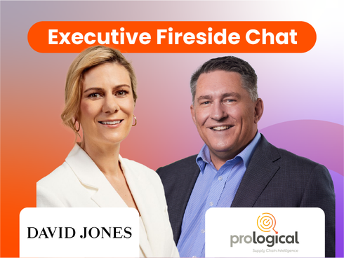 Executive Fireside Chat banner with two speakers and company logos