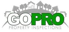 Mountain Vista Inspections A logo for gopro property inspections with houses and trees in the background.