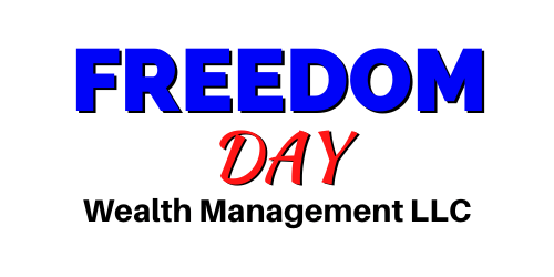 FREEDOM DAY Wealth Management LLC logo in blue, red, and black text