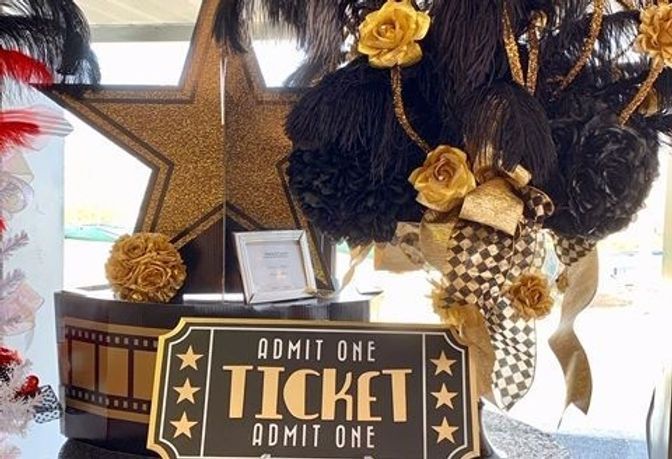 A sign that says admit one ticket on it