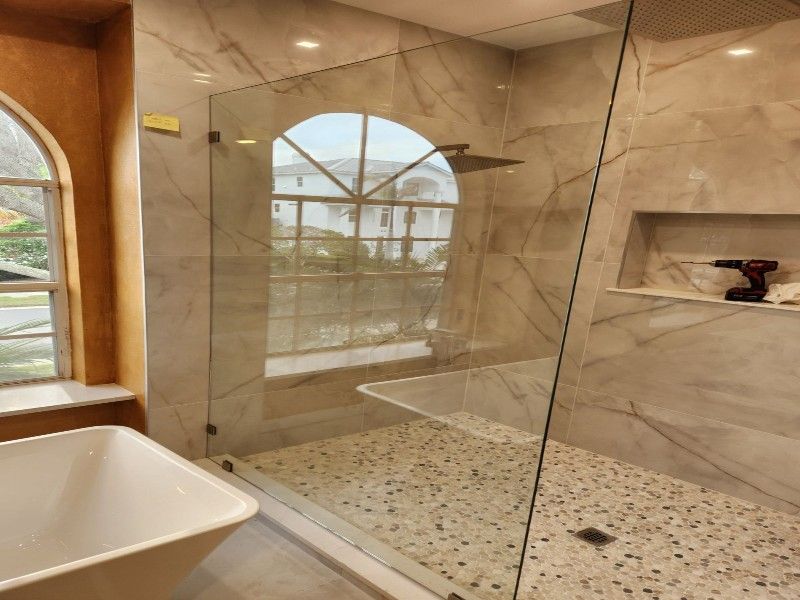 Frame-less glass shower - Shower Enclosures in Saint Petersburg, FL