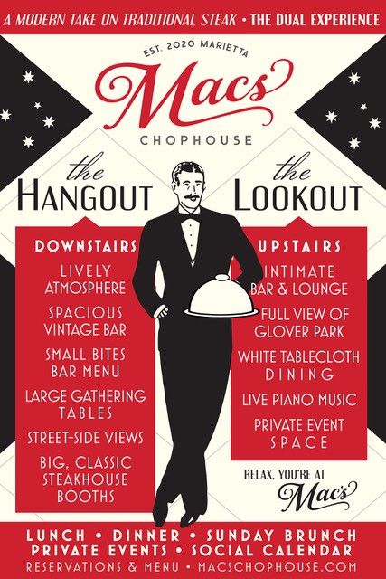A poster for the Mac 's Chophouse hangout
