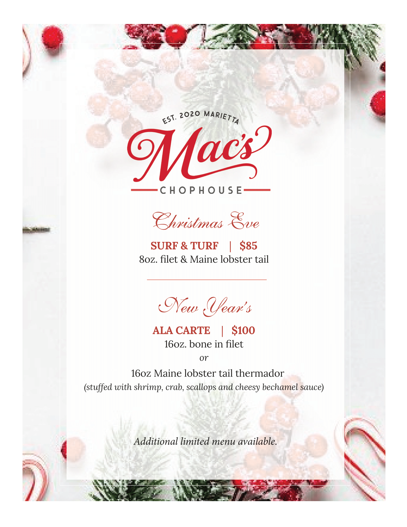 A christmas invitation with candy canes and a christmas tree on a white background.