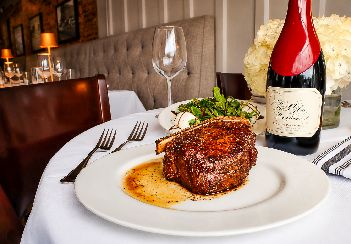 steak and wine dinner
