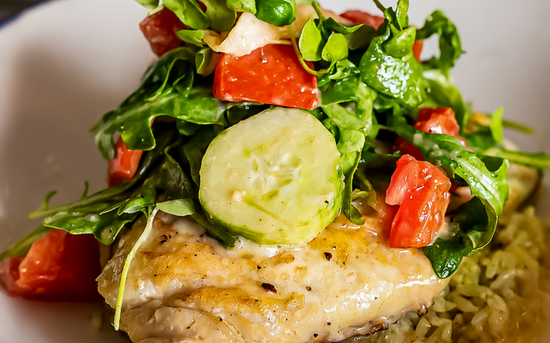 Chicken with salad