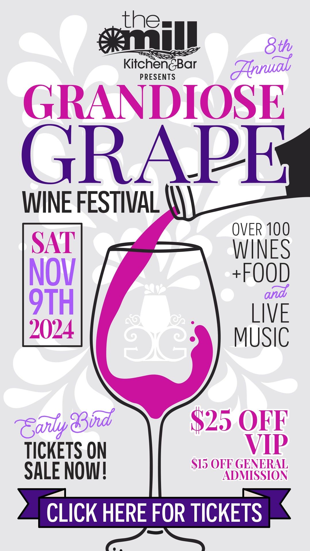 A poster for the grandiose grape wine festival.