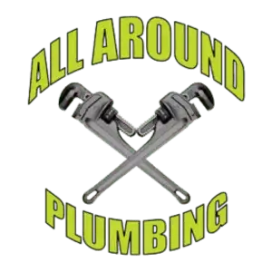 All Around Plumbing logo with crossed pipe wrenches and green text