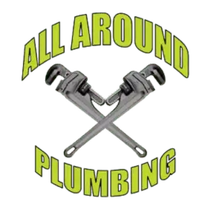 All Around Plumbing logo with crossed pipe wrenches and green text