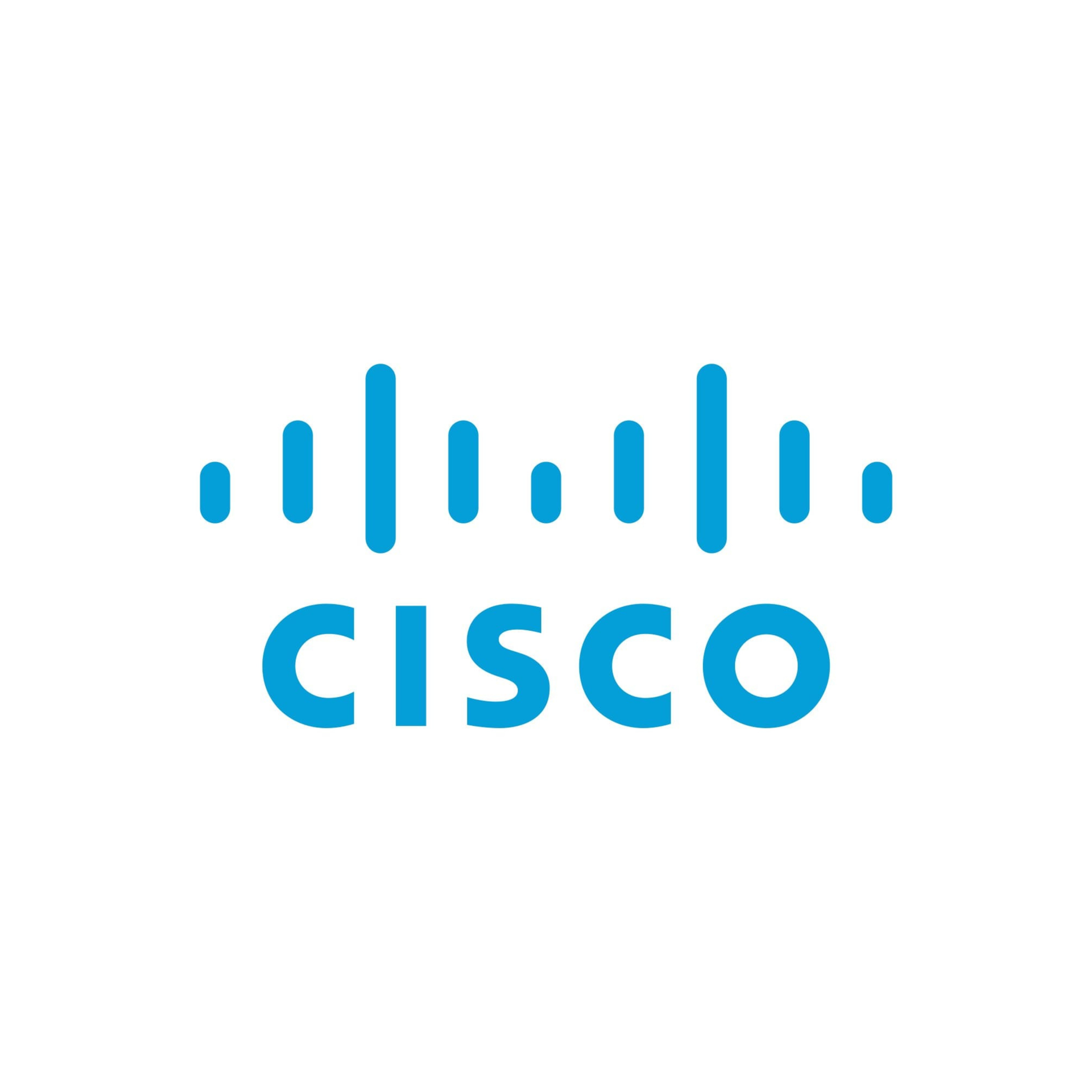 Cisco logo in blue with stylized signal bars above the wordmark