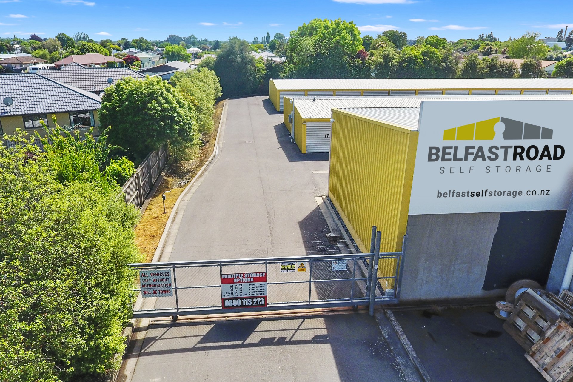 Belfast Road Self Storage units Christchurch, Canterbury