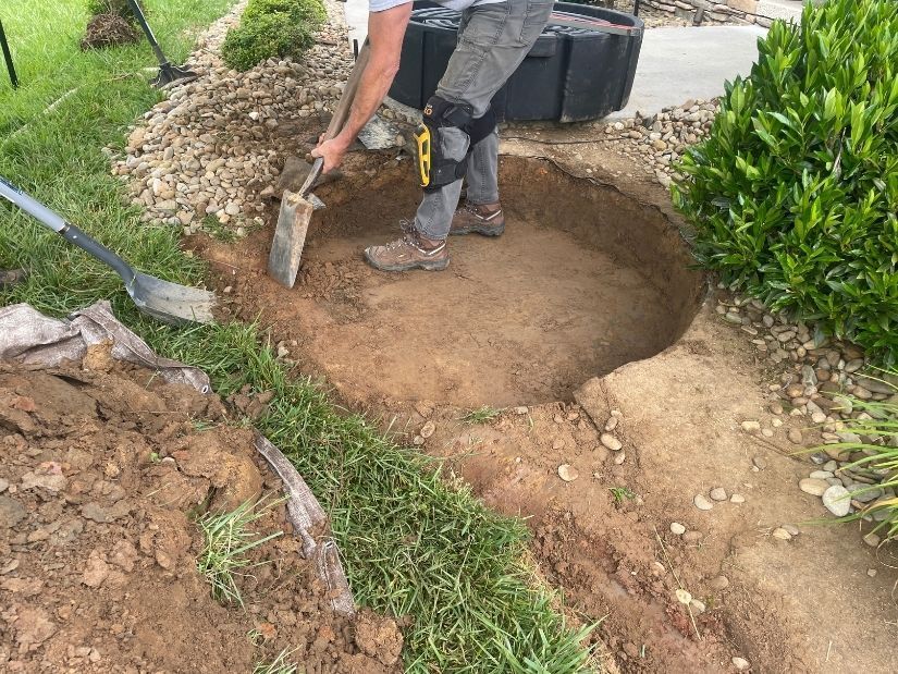Installing water feature 2