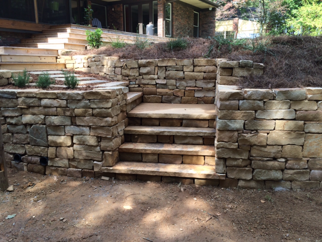 retaining walls and steps