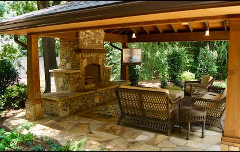 outdoor fireplace