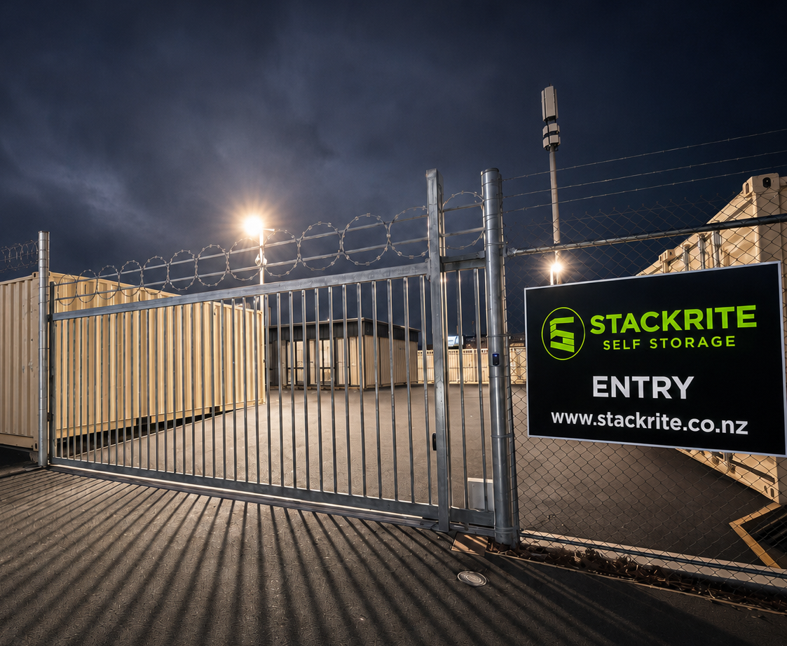 Well-lit and secure storage site