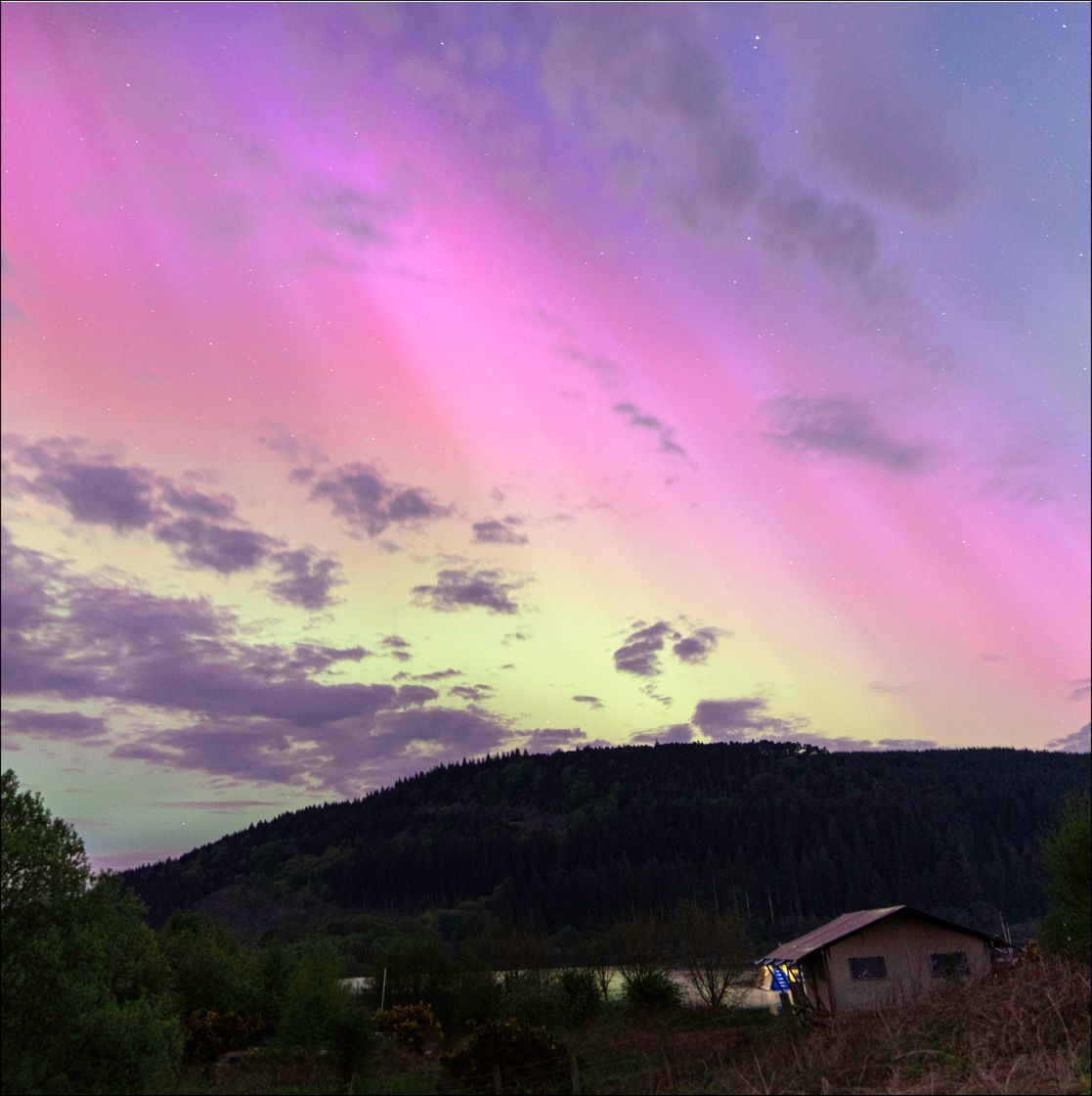 Textured Wooden Coaster With The Northern Lights (Aurora Borealis)