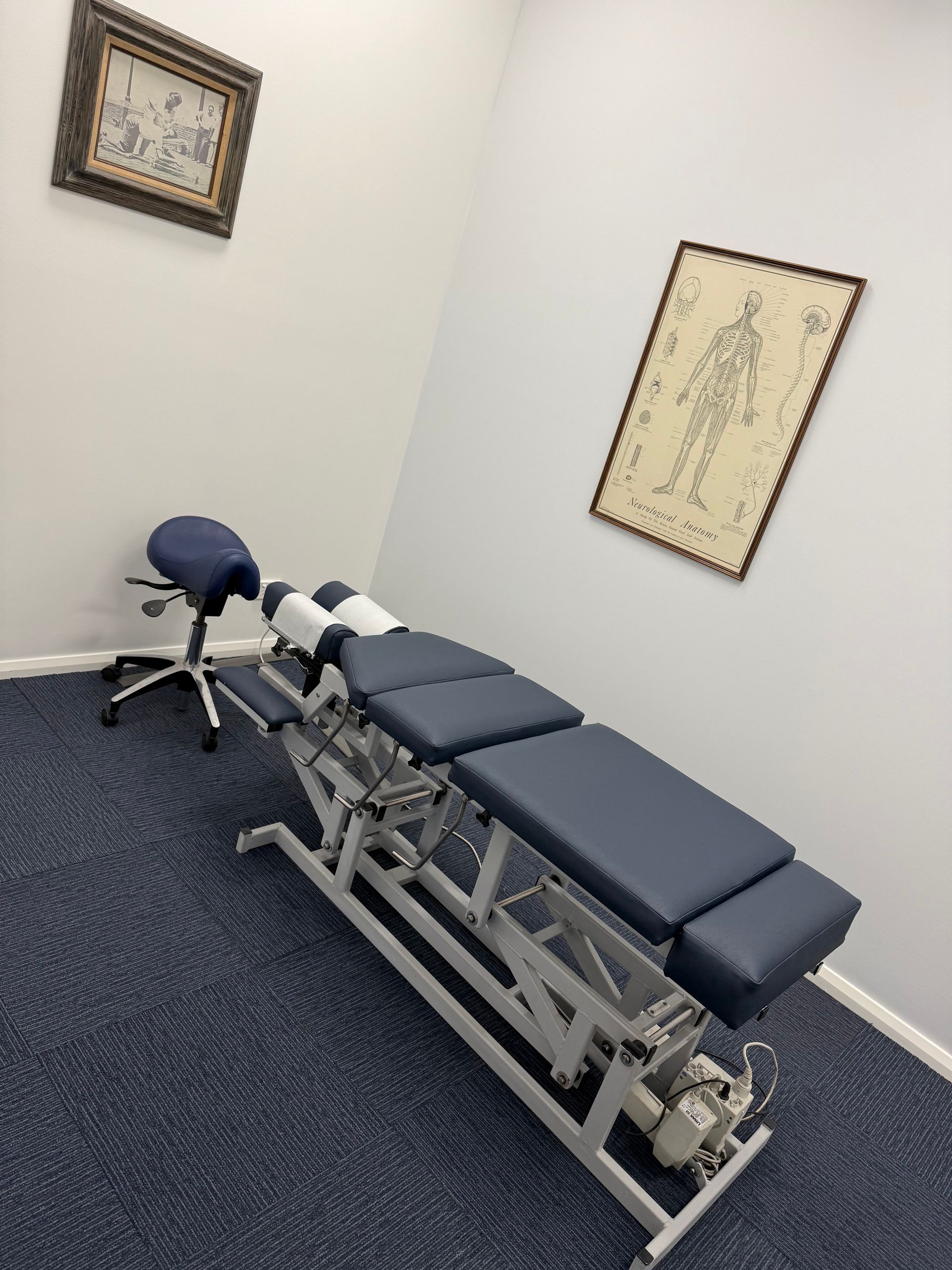 Chiro table pads in navy vinyl