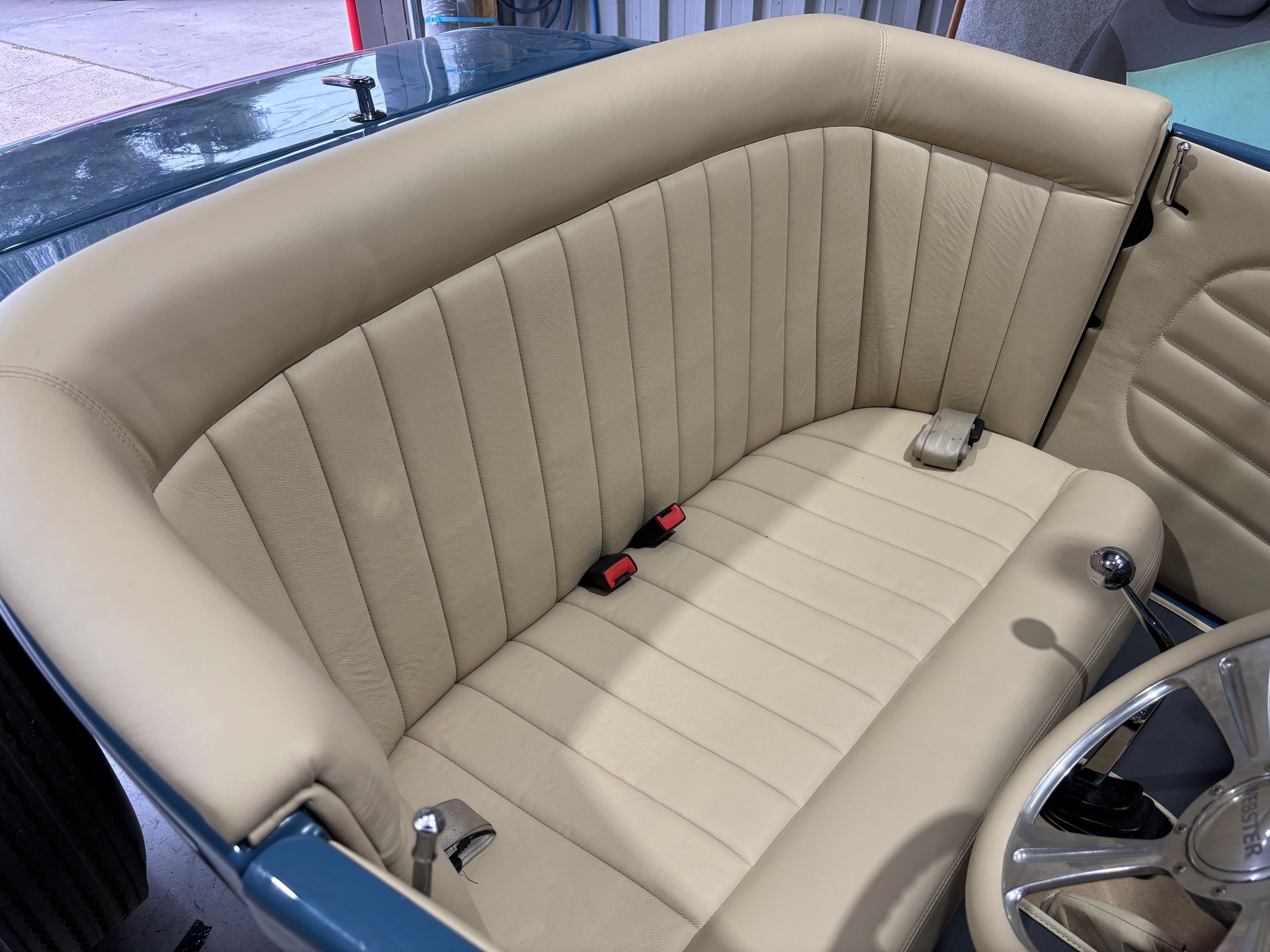 1931 Roadster recover front seat-door trims-steering wheel and new carpets