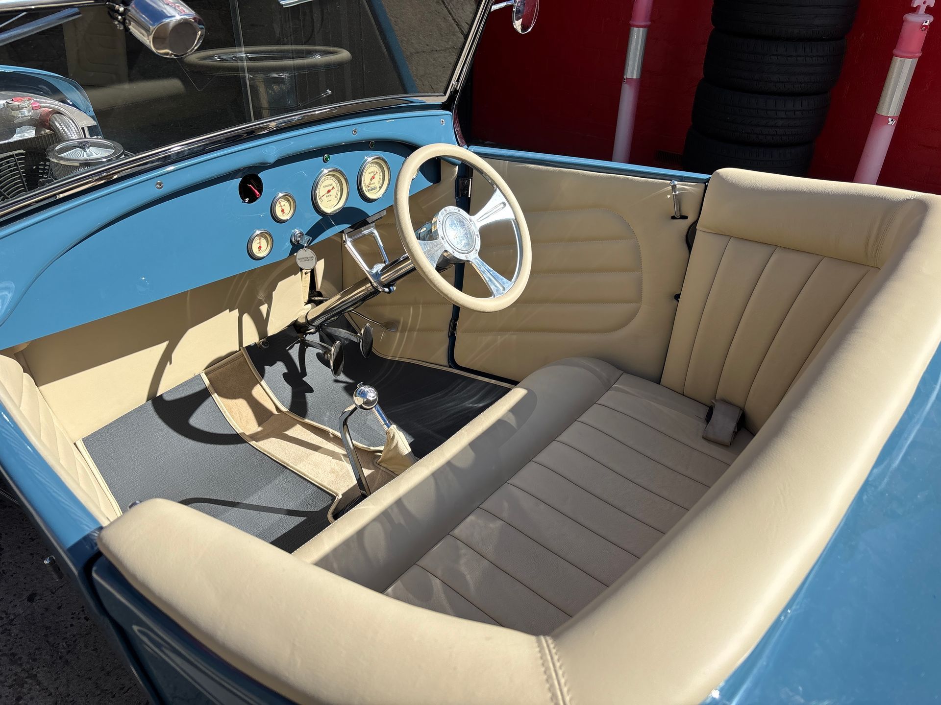 1931 Roadster recover front seat-door trims-steering wheel and new carpets