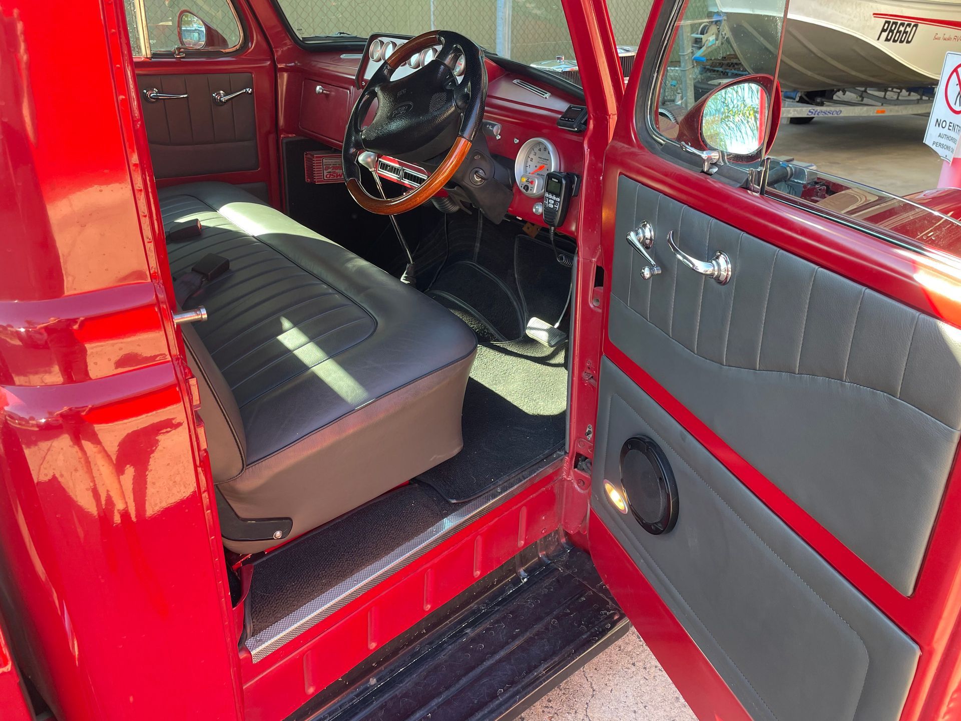 1964 International grey leather interior
