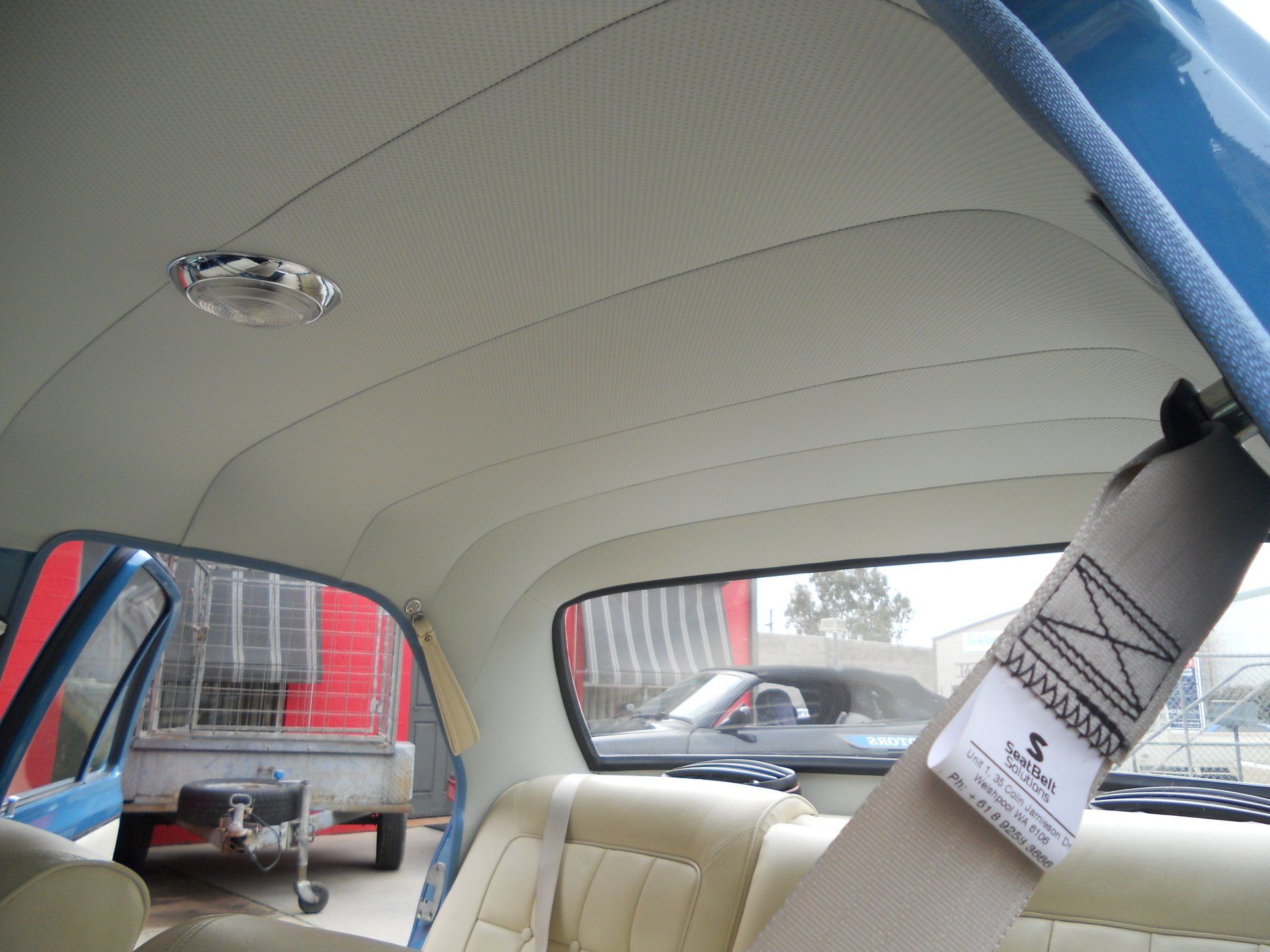 HR Holden Kingswood sedan headlining and panic strap