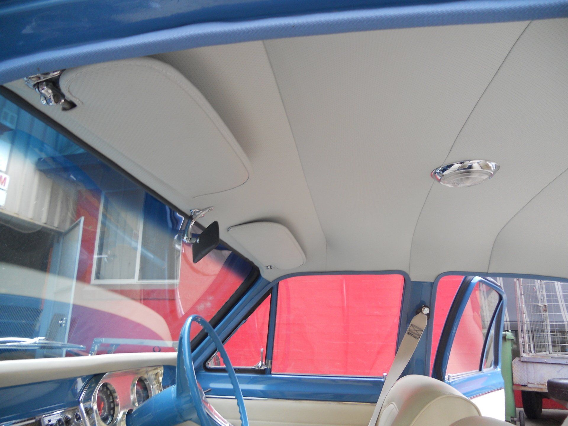 HR Holden Kingswood sedan headlining and sun visors