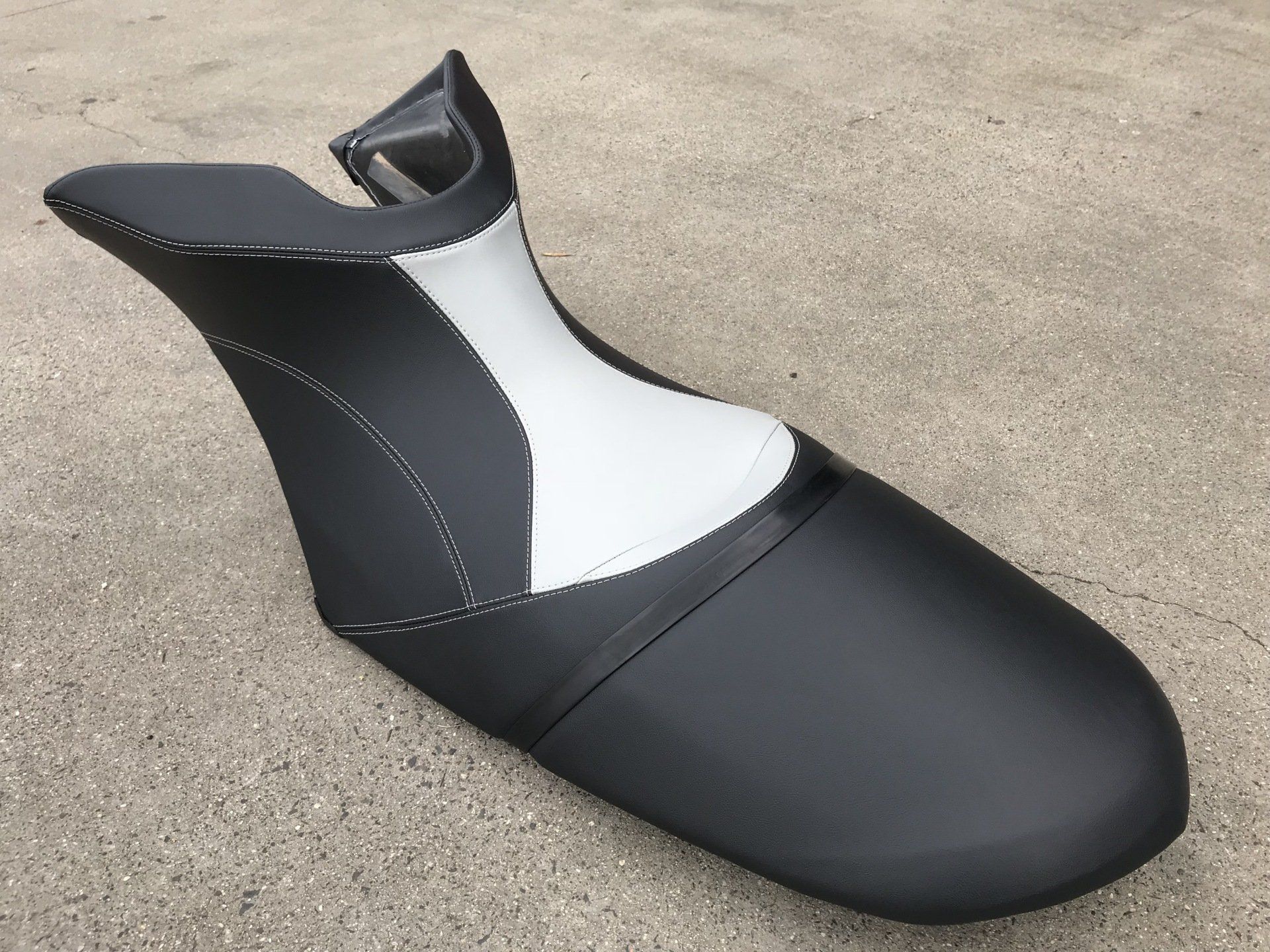 Black and white vinyl custom jet ski seat