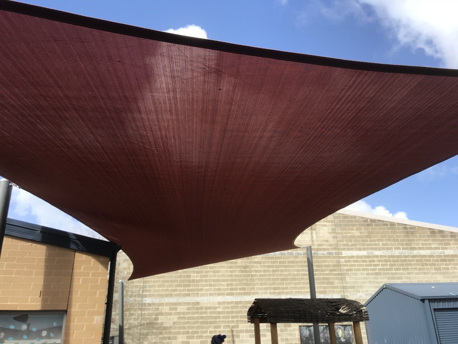 Childcare centre custom fab shade sail close up