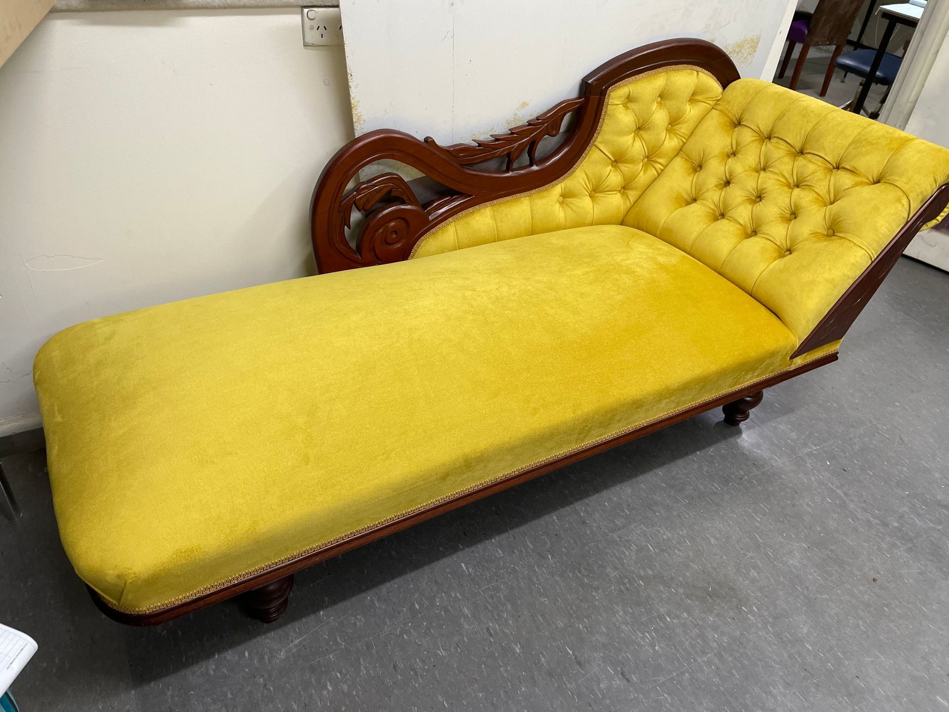 Diamond backed gold antique miners lounge