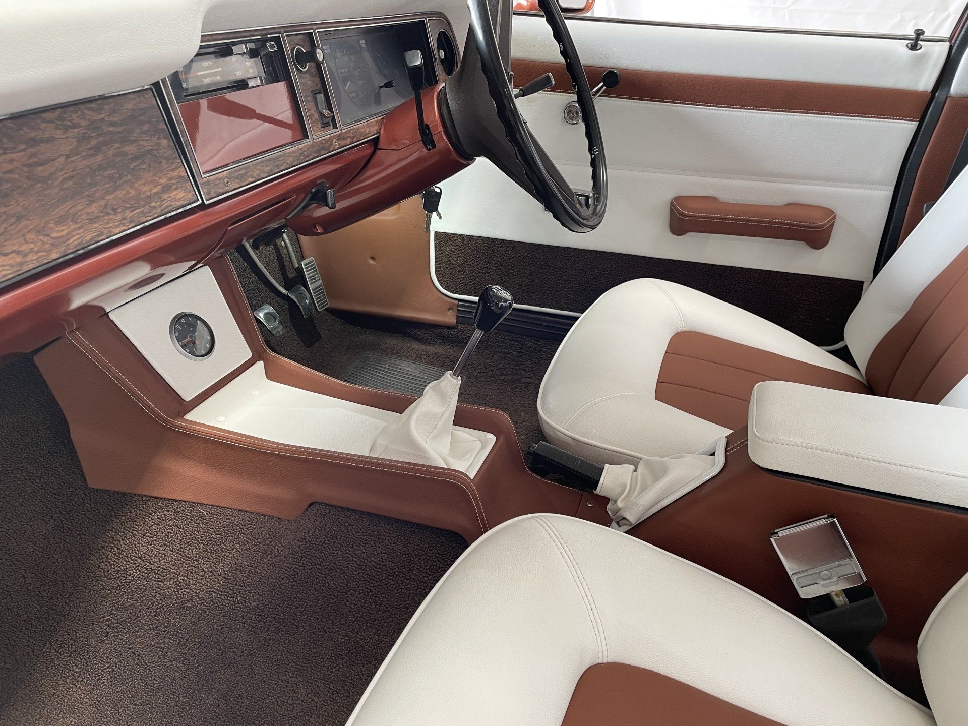 Ford Cortina cream and brown custom interior
