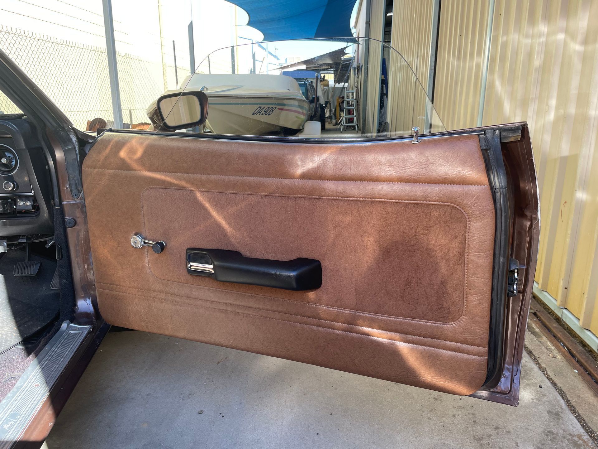 Ford custom saddle vinyl and velour door trim