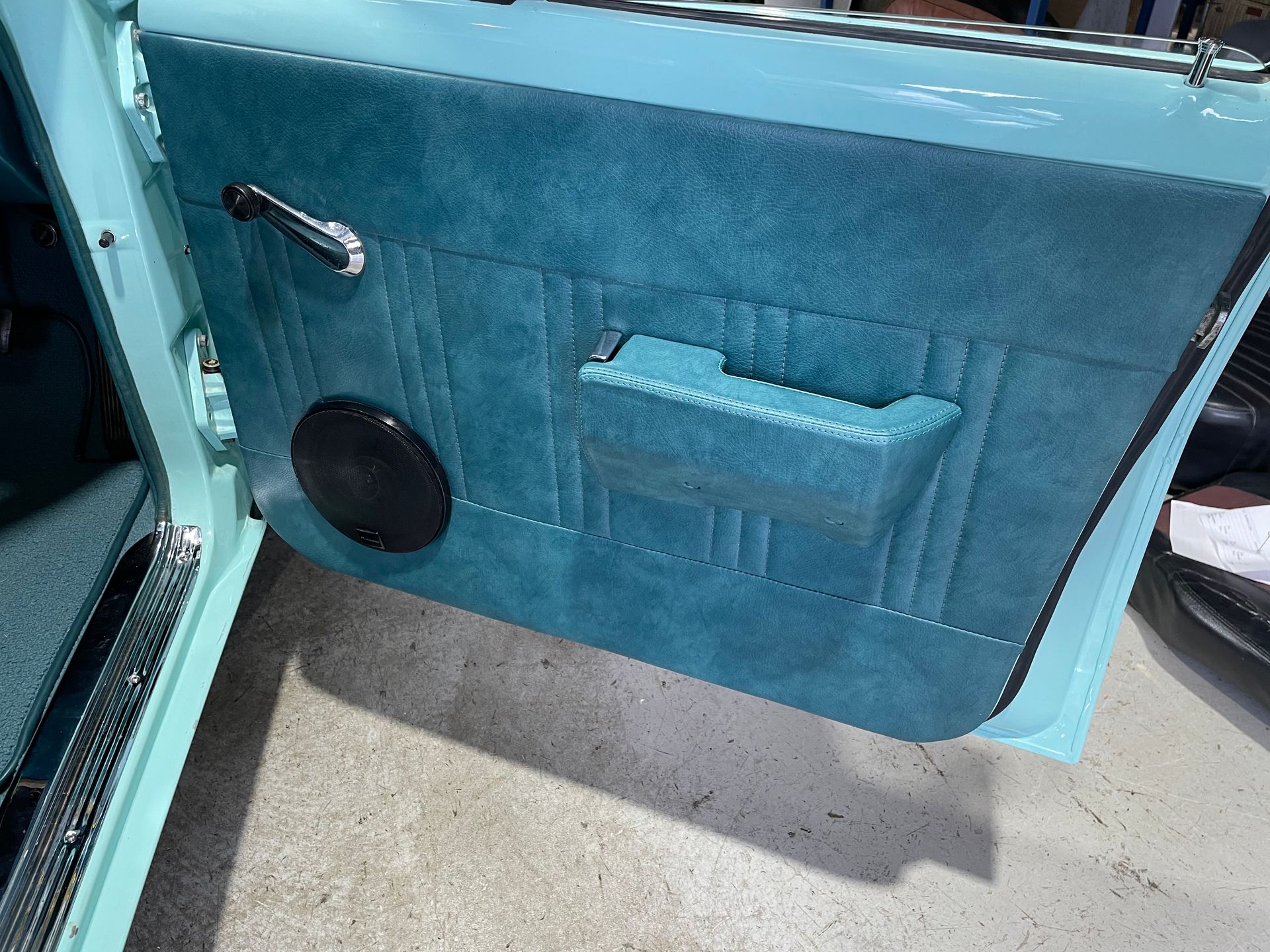 HG sedan custom blue vinyl door trim and arm rest