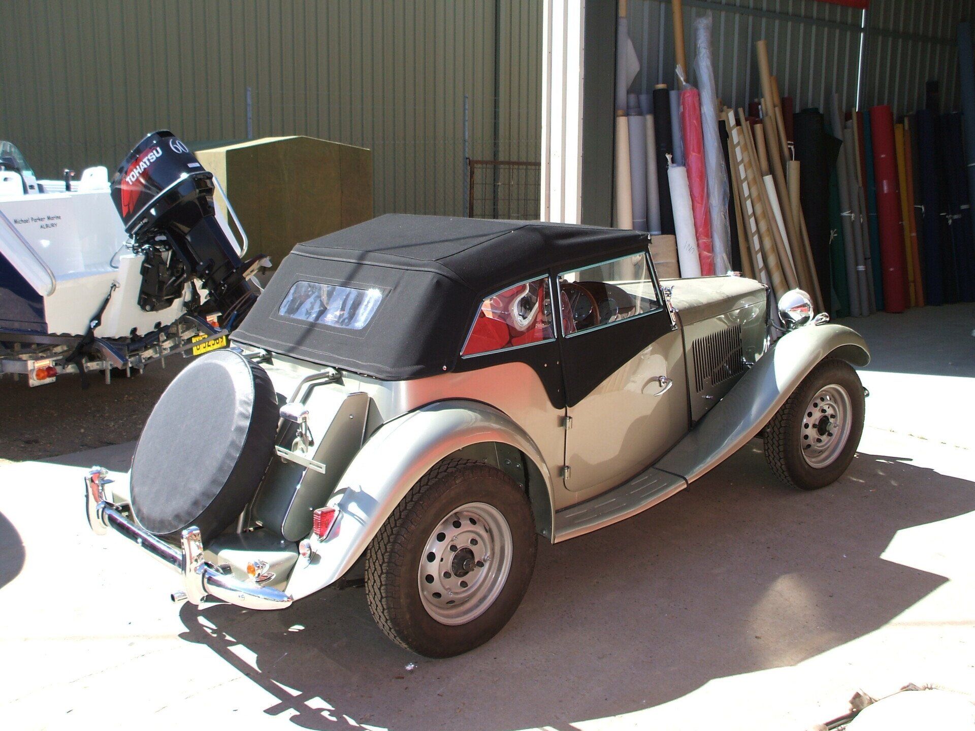 MG Black Convertible Roof and Side Windows