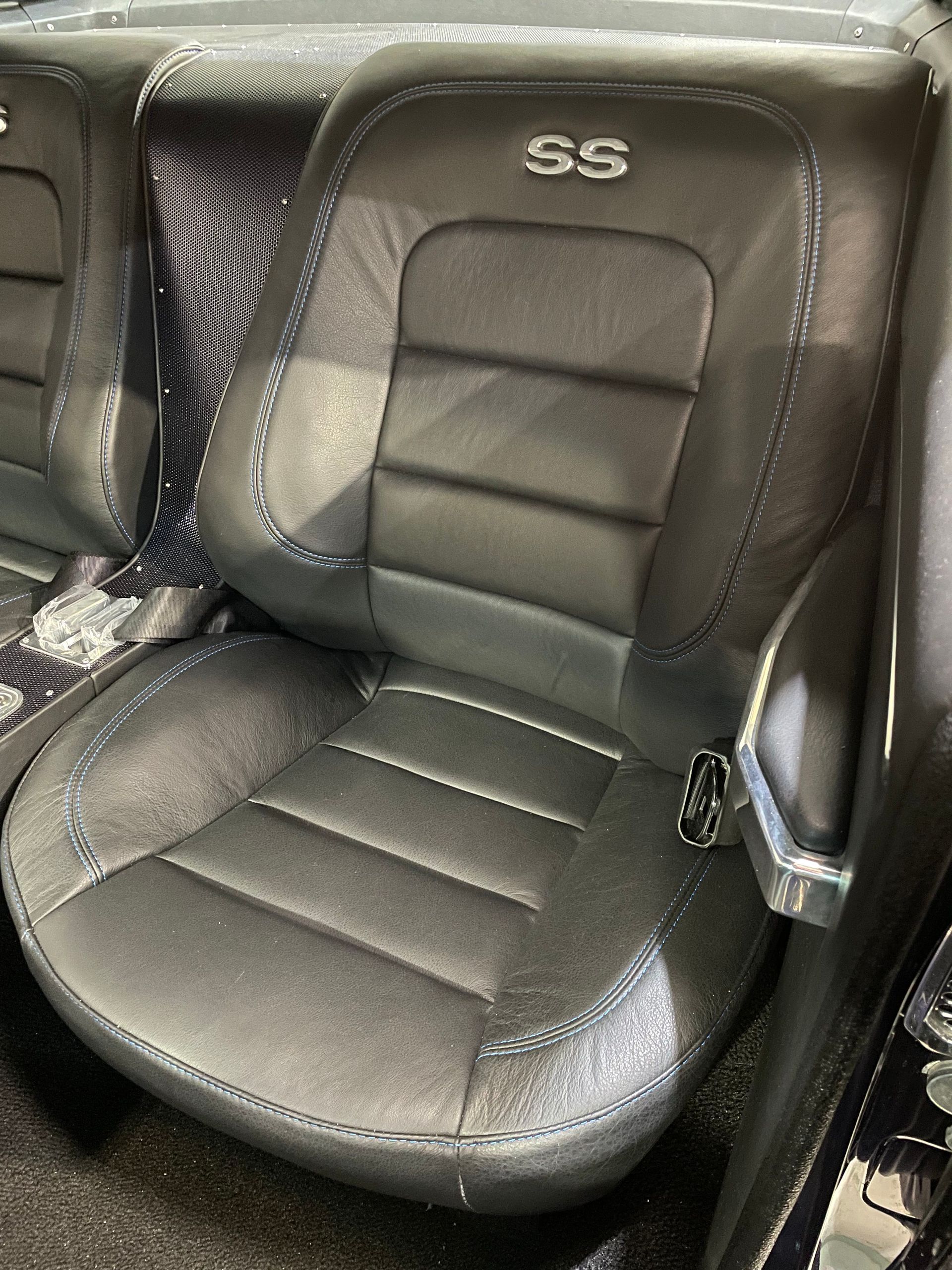 SS Camaro leather rear seat customised to single bucket seat style