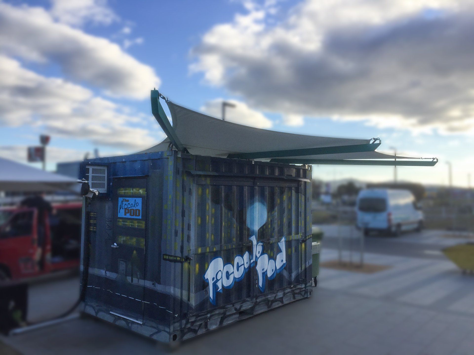 Solid PVC sail over container shop