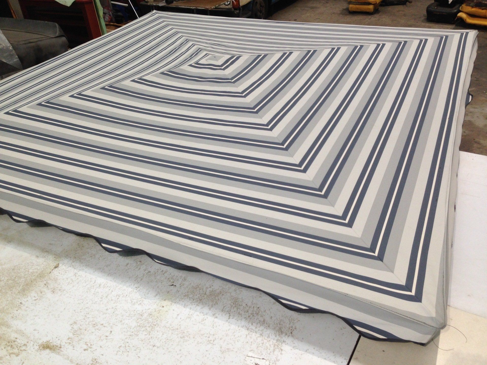 Striped canvas cover