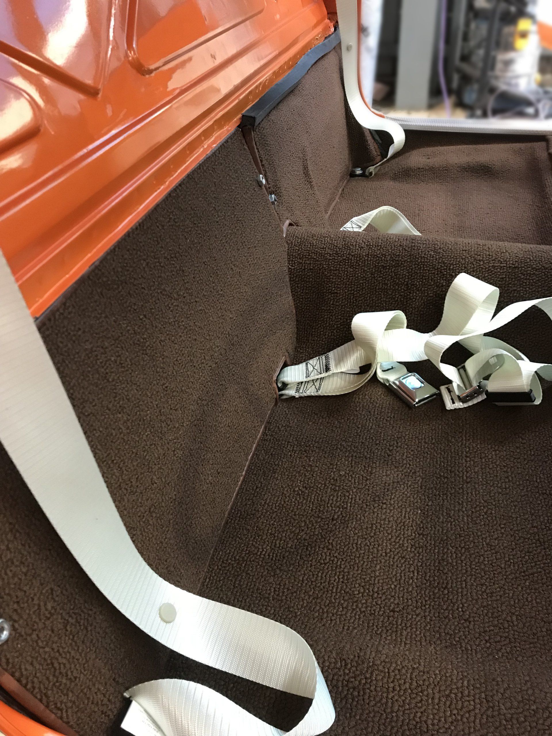 XM Ford Falcon panel van front floor and wall carpet