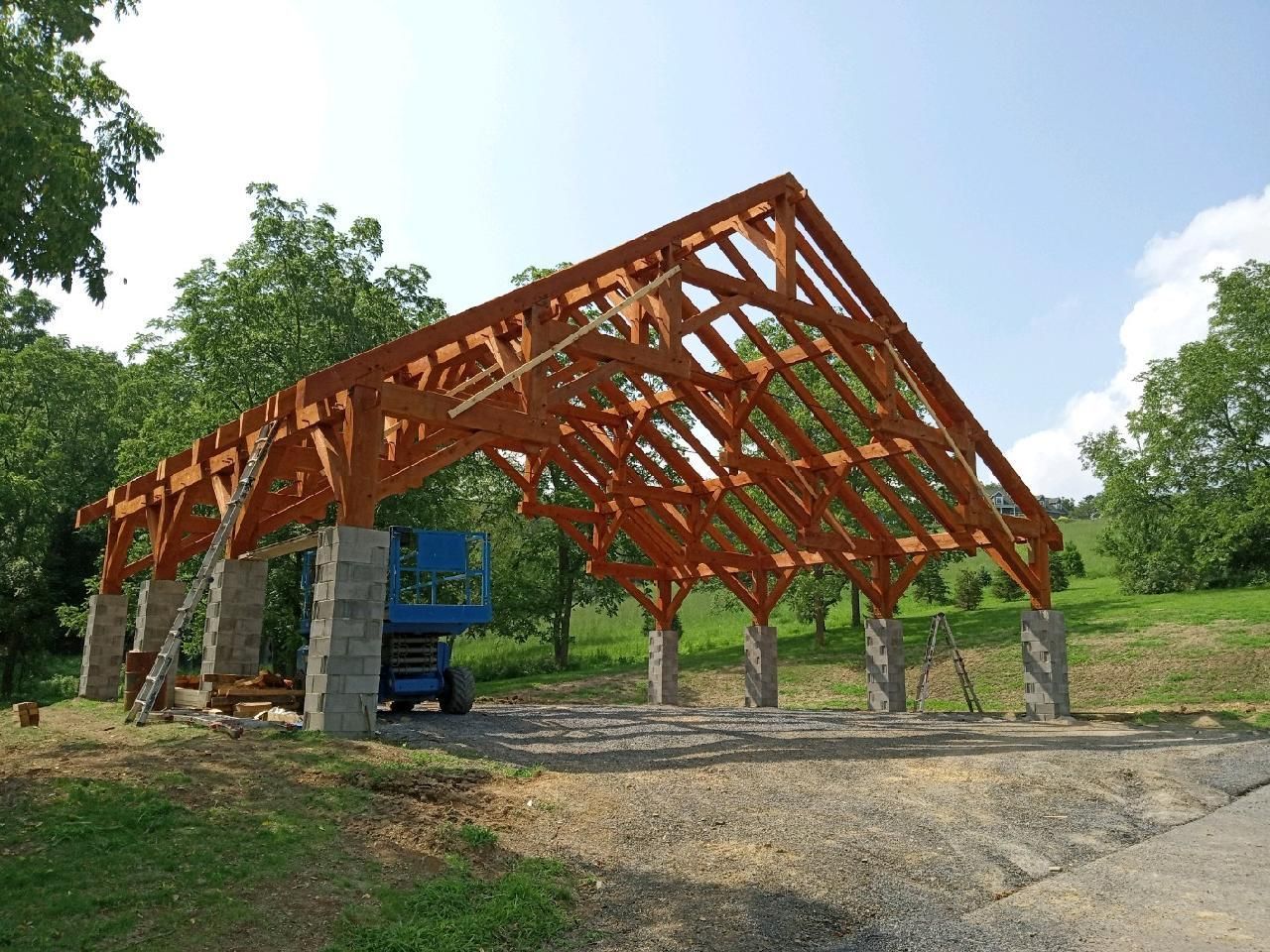 Pavilion customized in a residential garden by Central Timber Frame Supply available for wholesale across the United States