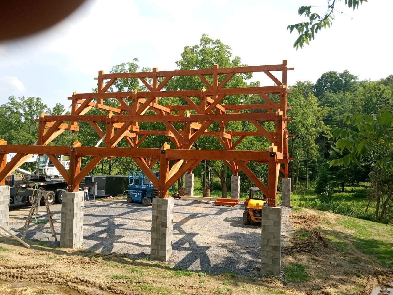 Pavilion customized in a residential garden by Central Timber Frame Supply available for wholesale across the United States