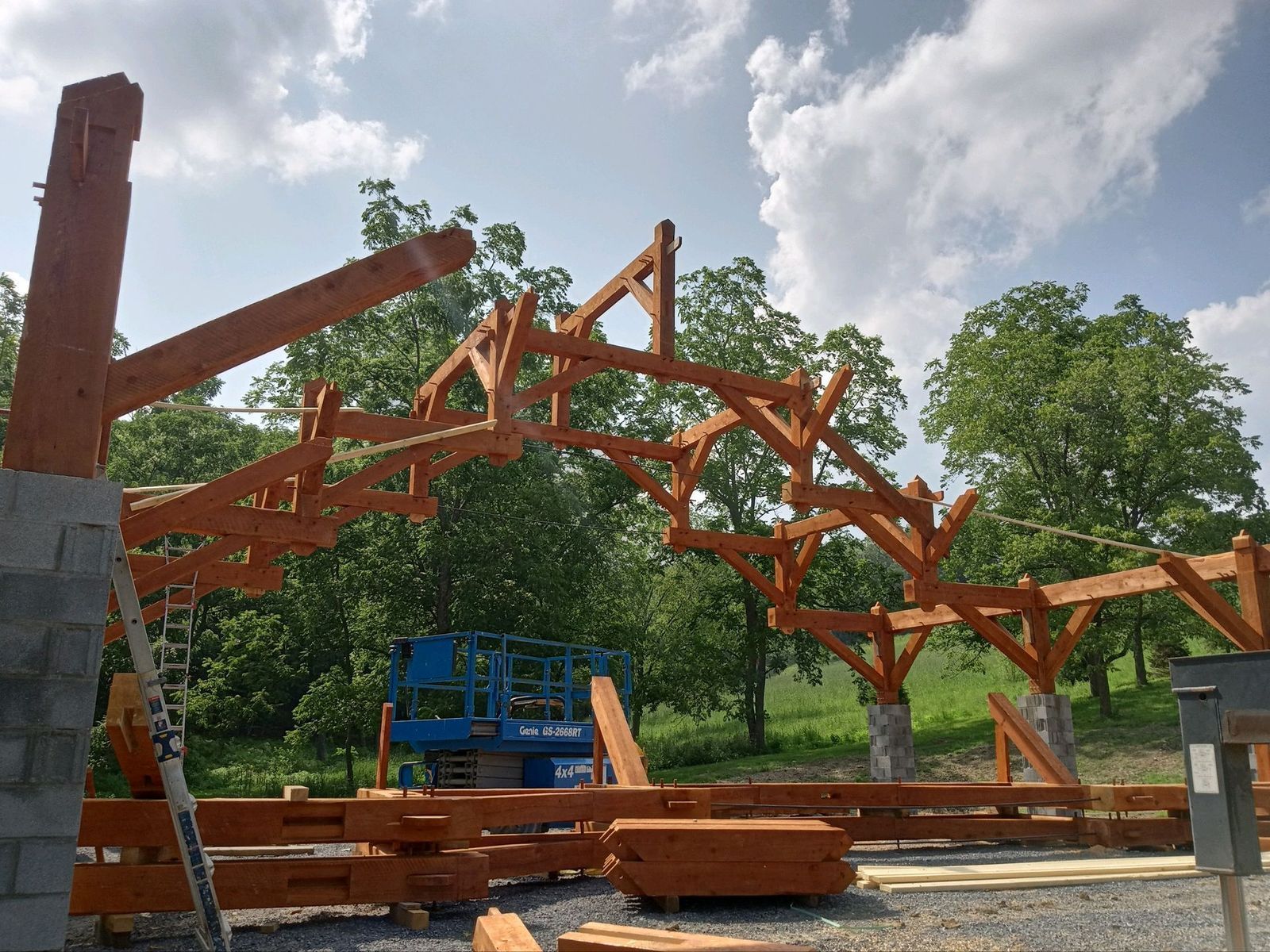 Pavilion customized in a residential garden by Central Timber Frame Supply available for wholesale across the United States