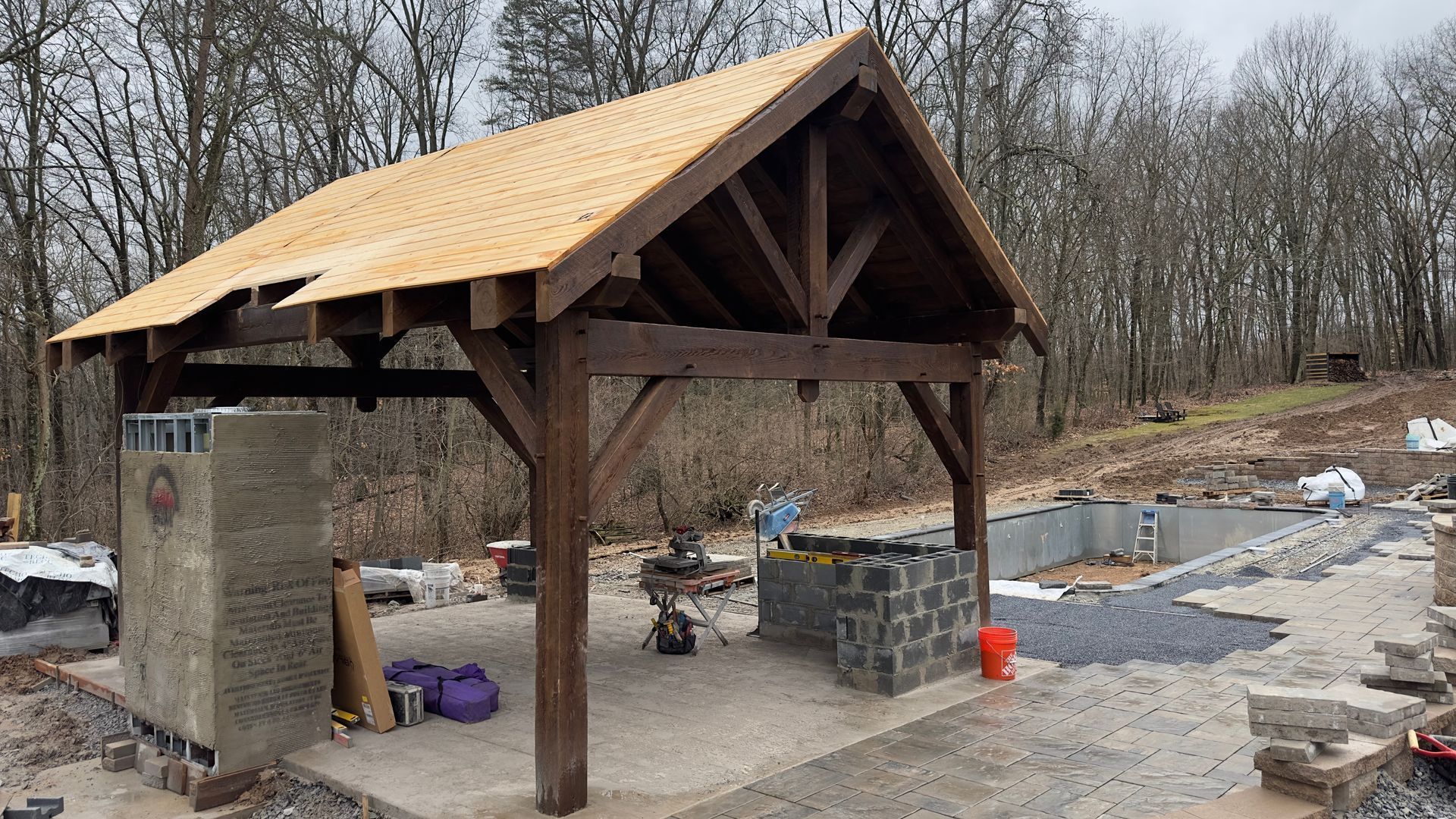 Custom pavilion for wholesale in New York by Central Timber Frame Supply