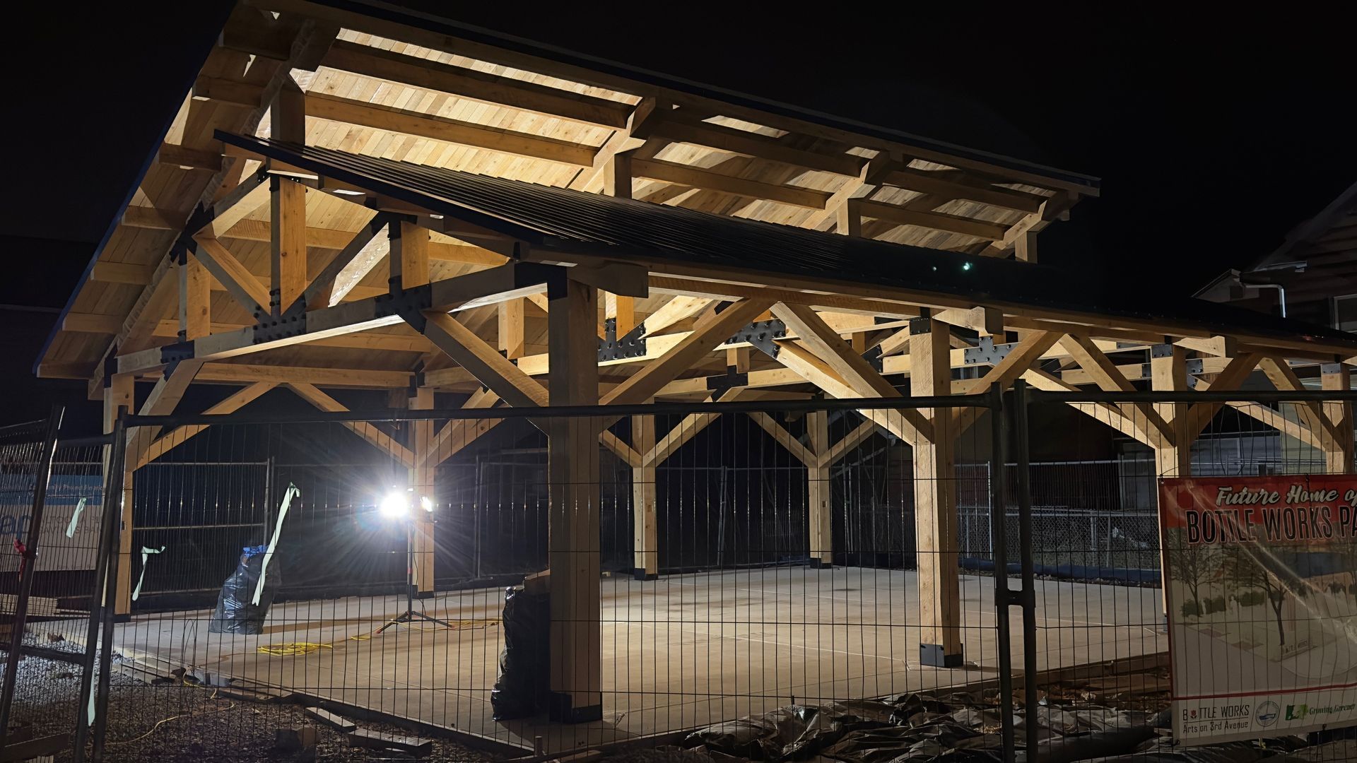Pavilion customized in a residential garden by Central Timber Frame Supply available for wholesale across the United States