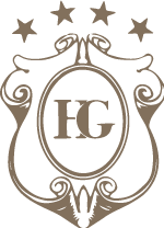 Logo monogramma decorativo marrone con la scritta