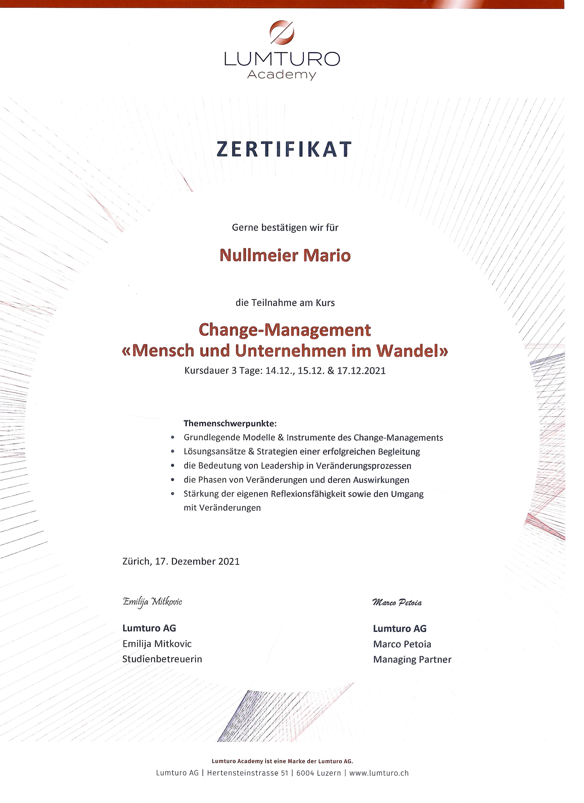 MN Zertifikate