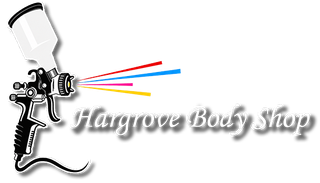 “Hangrove Baby Shop” logo with a black spray gun, colorful paint streaks, and stylized gray text